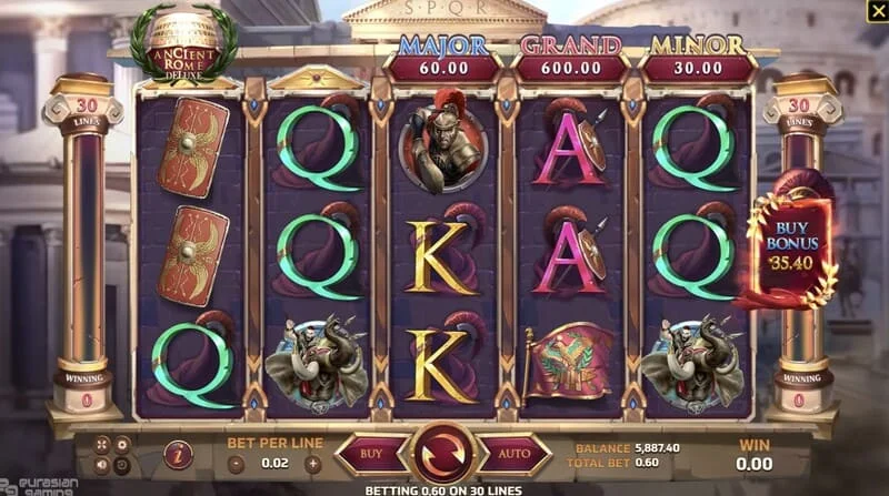 Ancient Rome Deluxe AI – žaidimo eiga su laiminčia linija
