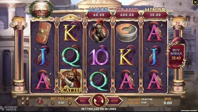 Ancient Rome Deluxe AI – Scatter ir nemokami sukimai